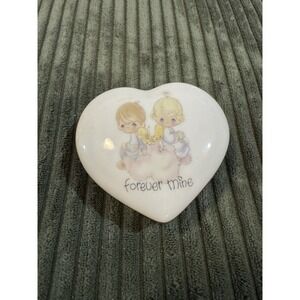 Precious Moments Heart Trinket Box Forever Mine‎ Angel Cherub Ceramic Keepsake
